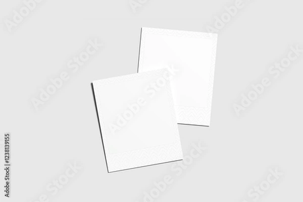 Fototapeta Blank double-size Polaroid mockup with grey background 