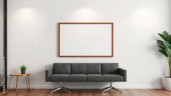 Fototapeta A mockup of an office wall art featuring a clean and professional design perfect for corporate settings, wall art, office, minimalist