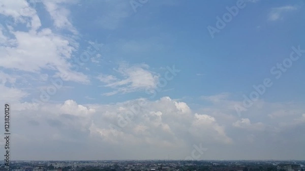 Fototapeta The open blue sky after the storm