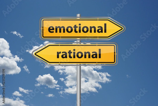 Obraz The dilemma between making choices rooted in emotional responses versus rational thought processes