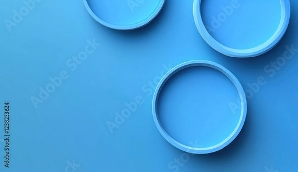 Obraz Abstract blue circles on blue background.