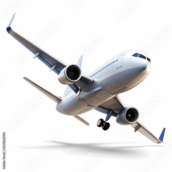Fototapeta airplane on white background