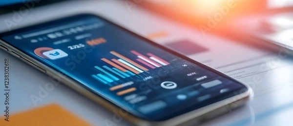 Obraz Futuristic SEO Trends 2025 Presentation with Holographic Visuals of Voice Search and AI Driven