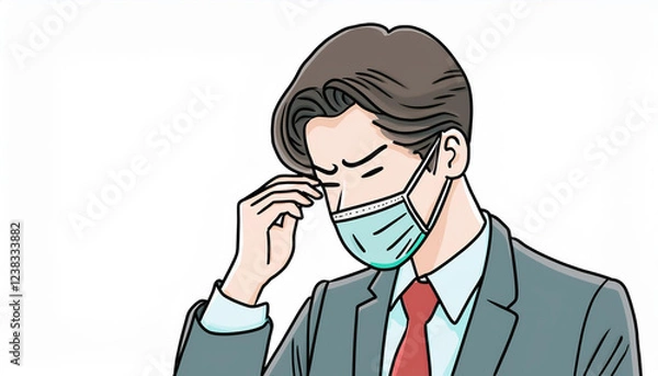 Fototapeta マスクを付けた人物　イラスト