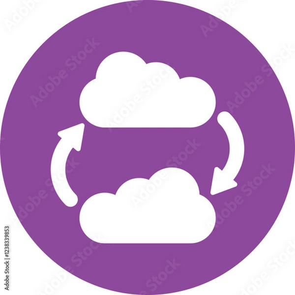 Obraz Cloud Migration glyph circle icon
