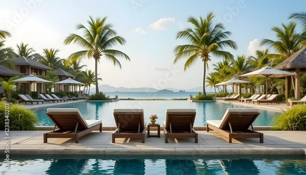 Fototapeta pool in resort