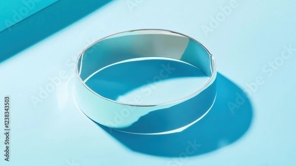Obraz Stylish silver bracelet on a sky-inspired blue gradient background