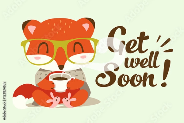 Obraz vector get well soon illustration