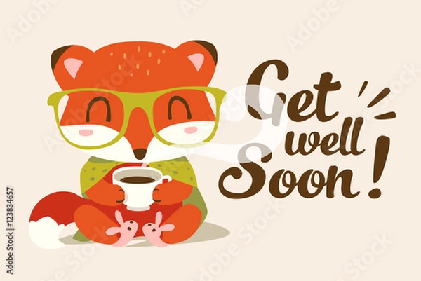 Obraz wektor wyzdrowieć wkrótce ilustracja