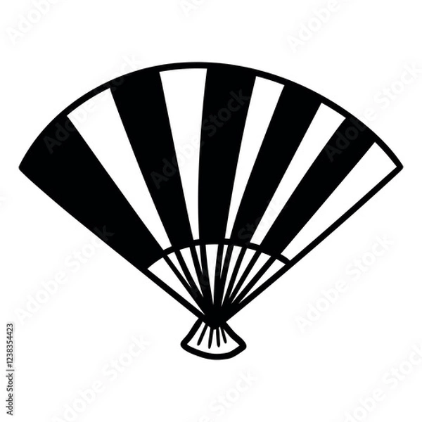 Fototapeta Hand drawn doodle fan on a white background.