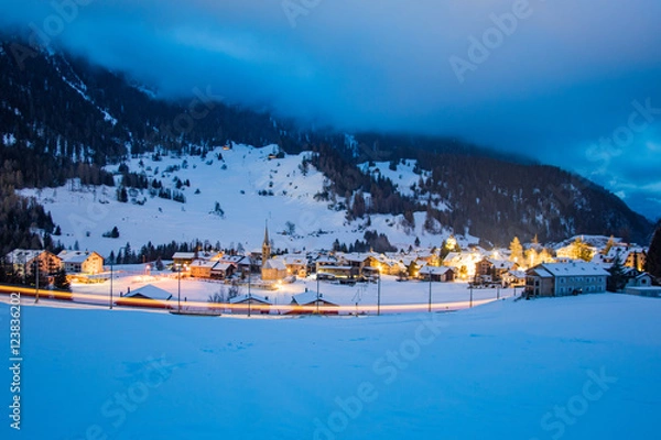 Obraz Bergün at Night