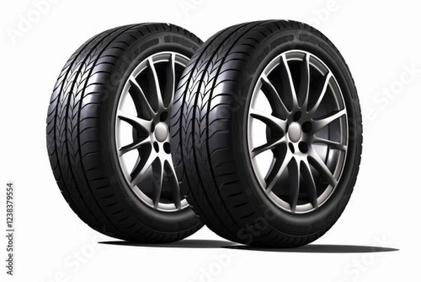 Fototapeta High-Performance Car Tires with Sleek Design Ideal for Racing and Everyday Use, Offers Optimal Grip and Durability for Enthusiasts and Professionals