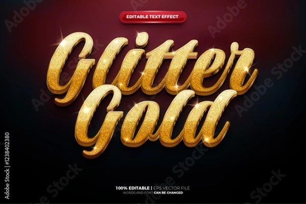 Fototapeta Glitter Gold 3D Editable Text Effect