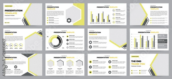 Fototapeta Modern presentation slide templates. Infographic elements template set for web, print, annual report brochure, business flyer leaflet marketing and advertising template. Vector Illustration.