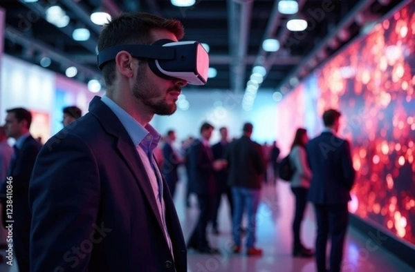 Obraz An expert demonstrating VR technologies at the exhibition