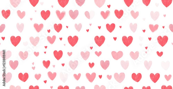 Fototapeta Digital Valentine design with repeating heart elements
