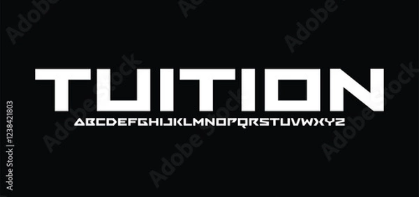 Obraz Creative modern urban alphabet font. Digital abstract moslem, futuristic, fashion, sport, minimal technology typography. Simple numeric vector illustration
