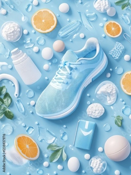 Fototapeta World health day design with Social media post template. set of social media post template with sporty blue design. good template for web banner or online advertising design.