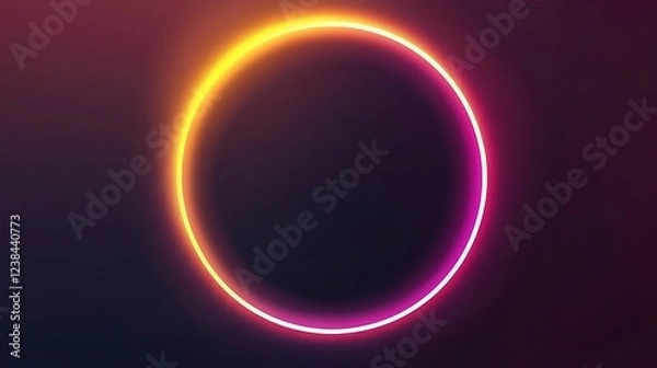 Fototapeta Glowing Neon Circle Abstract Art Design