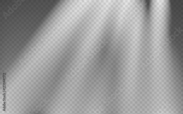 Fototapeta Light effect shadow overlay god rays isolated transparent background.