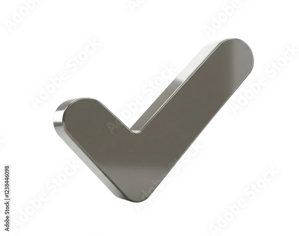 Fototapeta check mark icon 3d on isolated white background