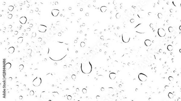 Obraz close up view of transparent water droplets and bubbles on a clear glass surface creating an abstract nature inspired background with a fresh pure and tranquil atmosphere