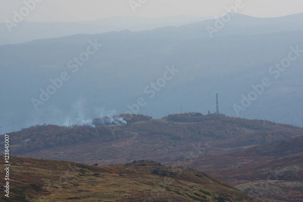 Fototapeta Fire on the mountain