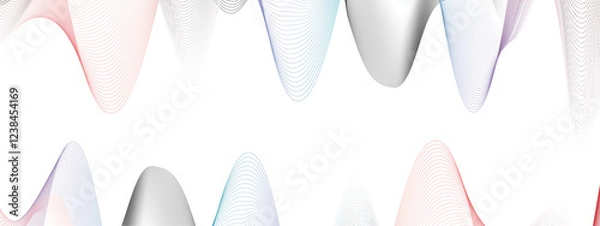 Fototapeta Abstract grey smooth element swoosh speed wave modern stream background. Abstract ocean wave line background. Wave swirl, frequency sound wave, twisted curve lines with blend effect. 