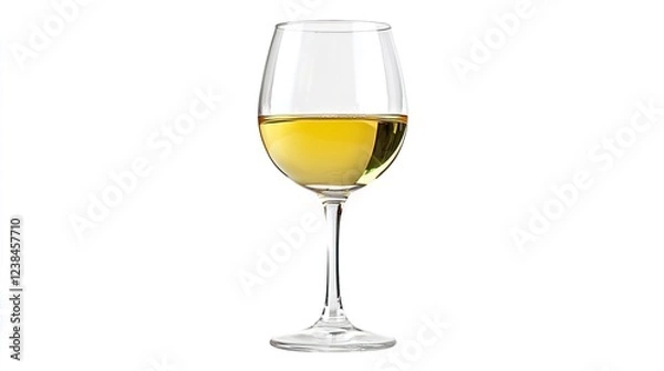 Obraz Elegant Glass of White Wine with Golden Hue on a Light Background