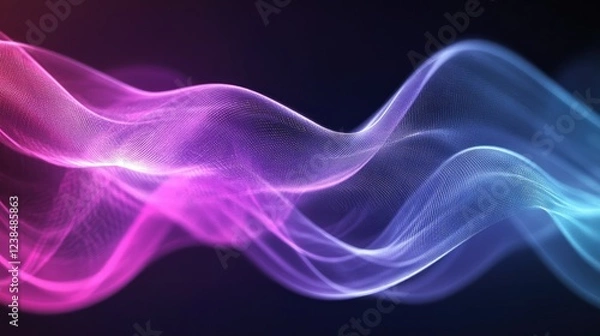 Fototapeta Abstract neon flow design with grainy effects, blending purple, pink, and blue tones seamlessly