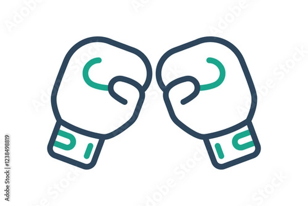 Fototapeta Boxing glove icon. line icon style. icon related to gym and fitness. gym elements vector illustration