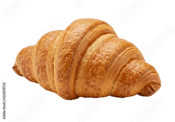 Fototapeta Croissant isolated on white background, no depth of field, sharp.