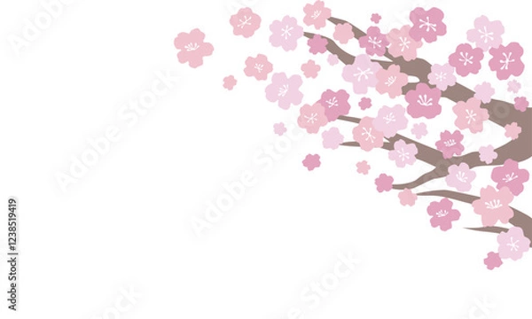 Fototapeta 桜の花のある風景の挿絵