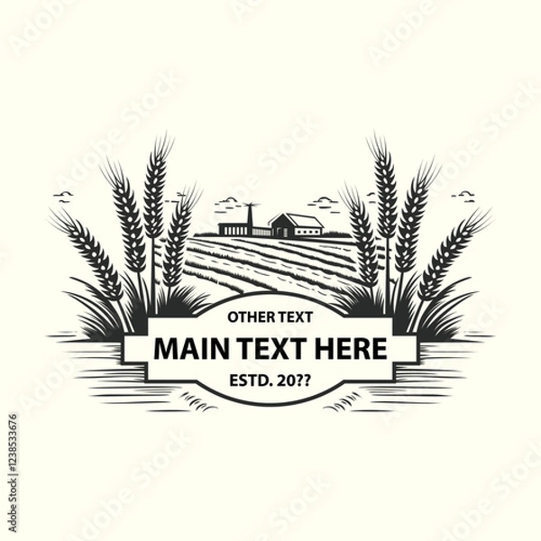 Obraz Customizable Farm Logo Design Template