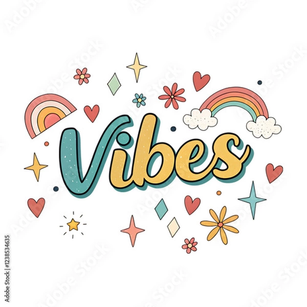 Fototapeta Vibes word comic typography