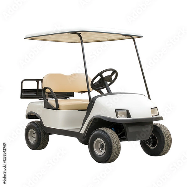 Obraz Isolated Golf Cart Mockup on transparent background.