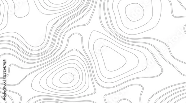 Obraz Topographic map contours in hilly or mountainous terrain, Retro topographic map. Geographic contour map. Abstract outline grid.