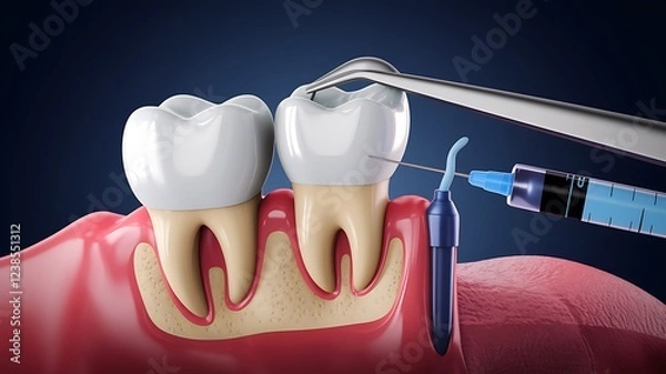 Fototapeta Dental & Tooth Icons: Representing Oral Health and Care