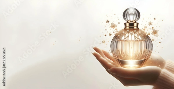 Obraz Premium PSD | Luxury perfume bottle png isolated on WHITE  background,GENERATIVE AI