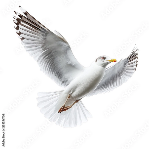 Fototapeta seagull in flight isolated on transparent background
