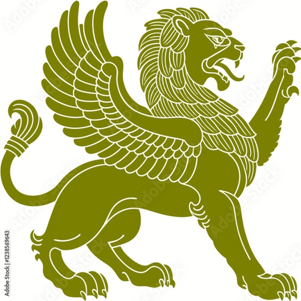 Fototapeta Griffin with Lion's Body and Eagle Wings, Symbolizing Power and Majesty