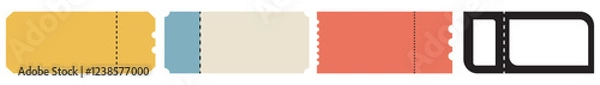 Fototapeta Colorful Flat Vector Tickets Collection Designs