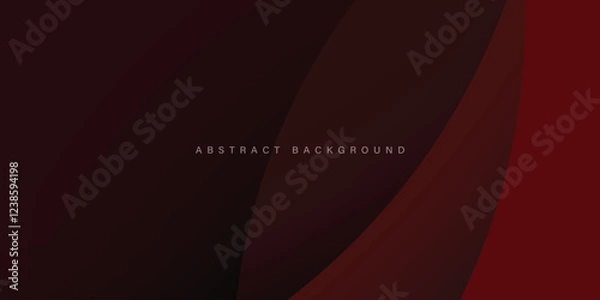 Fototapeta dark red paper cut curve design concept. abstract vector background.