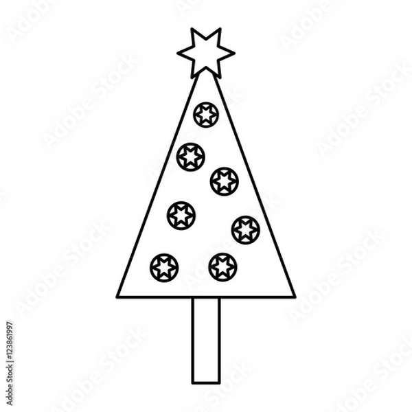 Obraz tree pine christmas isolated icon vector illustration design