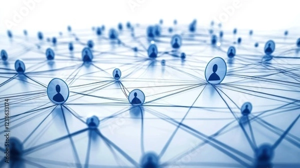 Fototapeta Networked individuals interconnected in a complex web