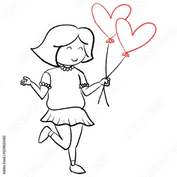 Obraz cartoon character drawing valentines