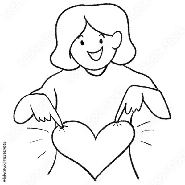 Obraz cartoon character drawing valentines