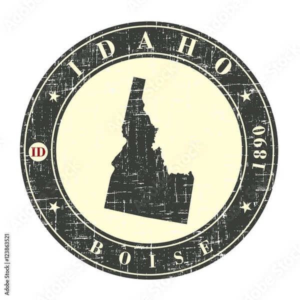 Obraz Vintage stamp with map of Idaho