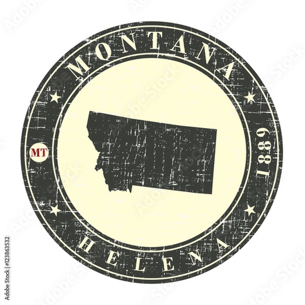 Obraz Vintage stamp with map of Montana
