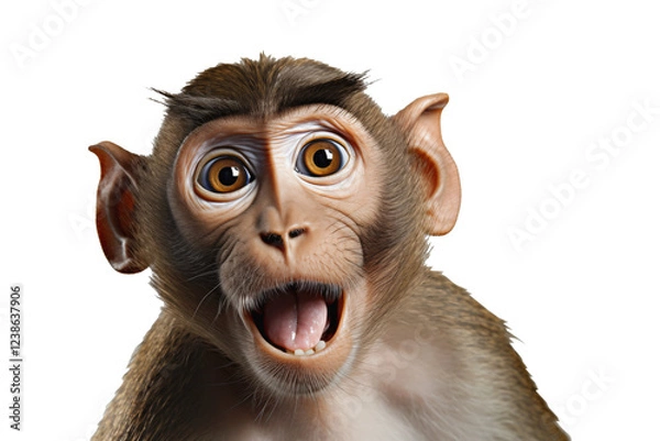Fototapeta monkeys with shocked face isolated on transparent background
